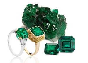 Emerad rings and emerald cut gemstones