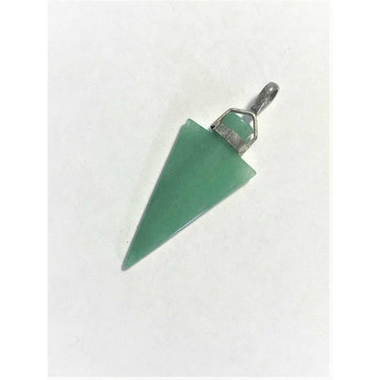 FJL Jewelry Crystals, Bone, Vintage Stone Charms Aventurine Arrow Crystal-Tip Power Stones Pendants in Sterling Silver w/ Large Bail