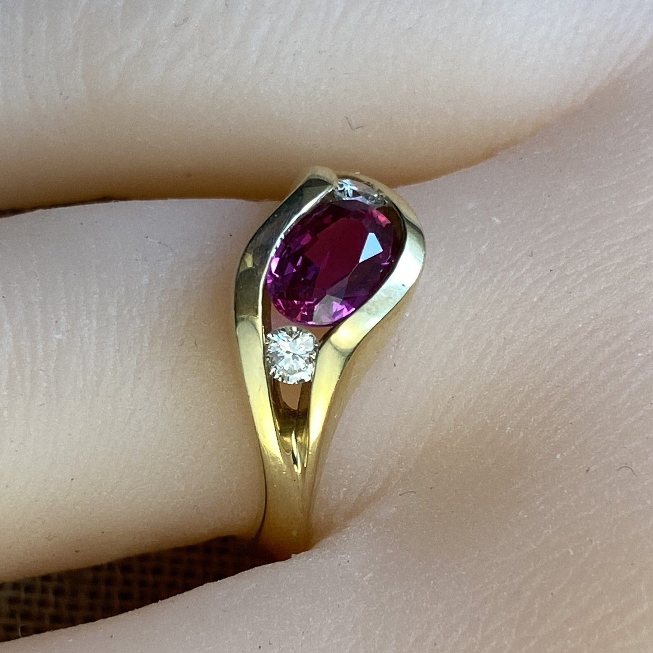 Ornate Jewels: Ruby Oval Designer Ring