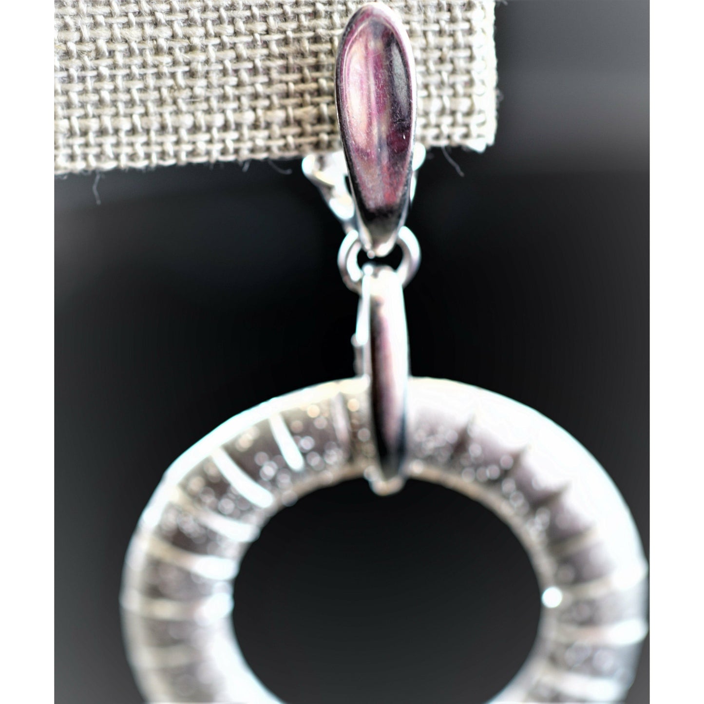 FJL Jewelry Sterling Silver Earrings Dangling Clip-Back Sterling Silver Circle Earrings