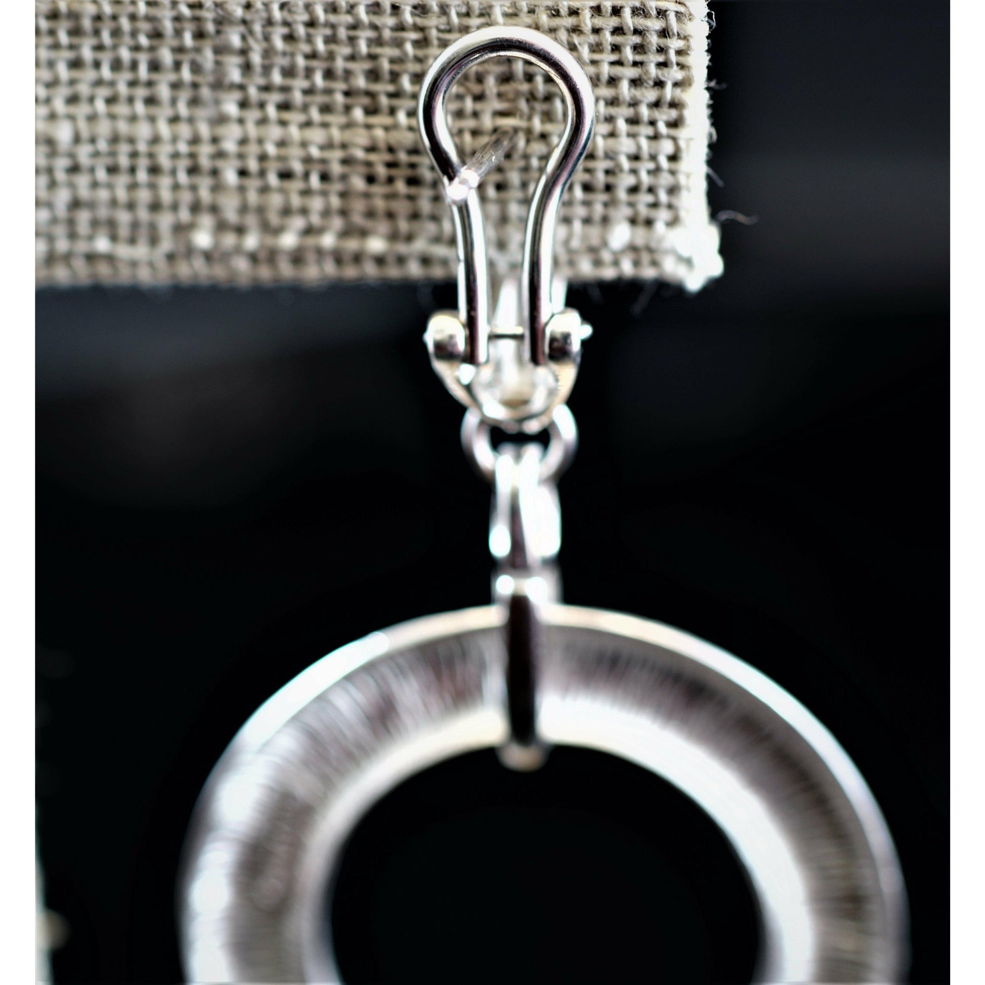 FJL Jewelry Sterling Silver Earrings Dangling Clip-Back Sterling Silver Circle Earrings