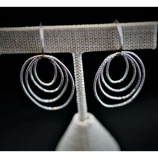 FJL Jewelry Sterling Silver Earrings Dangling Earrings Modern Sterling Silver Hoop Earrings with Beautiful Movement & Shine